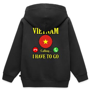 Vietnam - Kinder Premium Organic Zip Hoodie - Schwarz - Hinten - AI Model Kid Male (0cm)