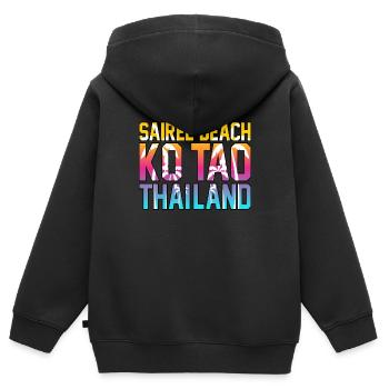Thaïlande - Sweat Premium à capuche zippé enfant bio - noir - Dos - AI Model Kid Male (0cm)