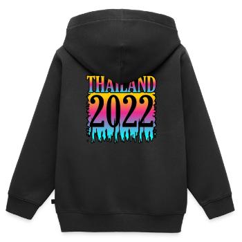 Thaïlande - Sweat Premium à capuche zippé enfant bio - noir - Dos - AI Model Kid Male (0cm)