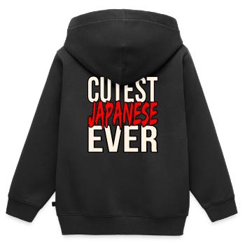 Japon - Sweat Premium à capuche zippé enfant bio - noir - Dos - AI Model Kid Male (0cm)