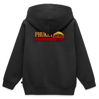 Thailand - Kinder Premium Organic Zip Hoodie - Schwarz - Hinten - AI Model Kid Male (0cm)