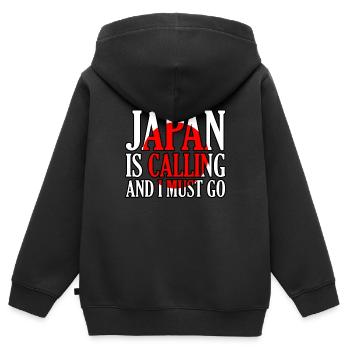 Japon - Sweat Premium à capuche zippé enfant bio - noir - Dos - AI Model Kid Male (0cm)