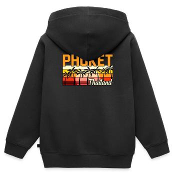 Thaïlande - Sweat Premium à capuche zippé enfant bio - noir - Dos - AI Model Kid Male (0cm)
