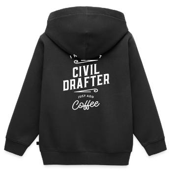 Ziviler Drafter Lustige Berufsbezeichnung Beruf - Kinder Premium Organic Zip Hoodie - Schwarz - Hinten - AI Model Kid Male (0cm)