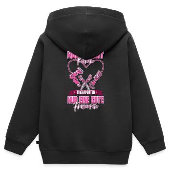 Friseurin - Kinder Premium Organic Zip Hoodie - Schwarz - Hinten - AI Model Kid Male (0cm)