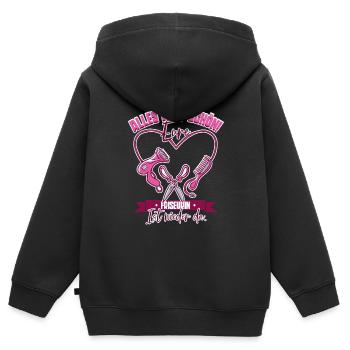 Friseurin - Kinder Premium Organic Zip Hoodie - Schwarz - Hinten - AI Model Kid Male (0cm)
