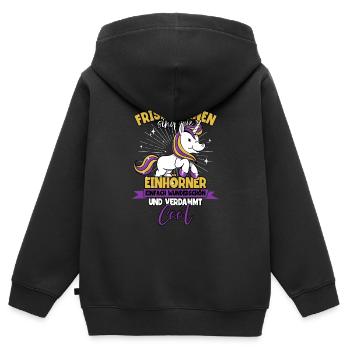 Friseurin - Kinder Premium Organic Zip Hoodie - Schwarz - Hinten - AI Model Kid Male (0cm)