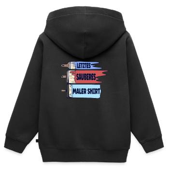 Letztes sauberes Maler - Kinder Premium Organic Zip Hoodie - Schwarz - Hinten - AI Model Kid Male (0cm)