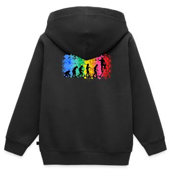Maler - Kinder Premium Organic Zip Hoodie - Schwarz - Hinten - AI Model Kid Male (0cm)
