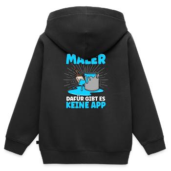 Maler - Kinder Premium Organic Zip Hoodie - Schwarz - Hinten - AI Model Kid Male (0cm)