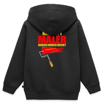 Maler - Kinder Premium Organic Zip Hoodie - Schwarz - Hinten - AI Model Kid Male (0cm)