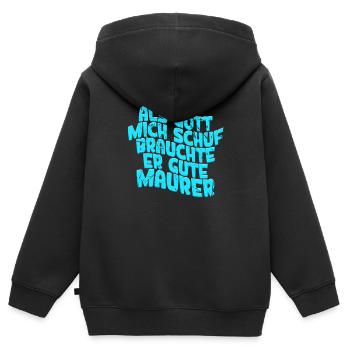 Maurer - Kinder Premium Organic Zip Hoodie - Schwarz - Hinten - AI Model Kid Male (0cm)