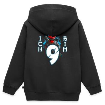 Kostüm Ninja 9. Geburtstag Junge - Kinder Premium Organic Zip Hoodie - Schwarz - Hinten - AI Model Kid Male (0cm)