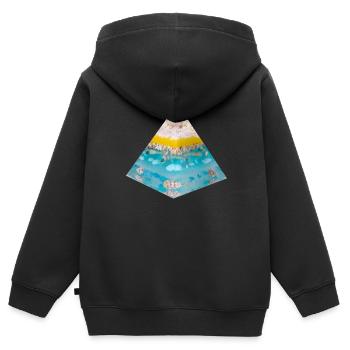 Stimme des Meeres - Kinder Premium Organic Zip Hoodie - Schwarz - Hinten - AI Model Kid Male (0cm)