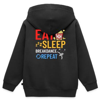 Breakdance Musik Breaking BBoy Bgirl - Kinder Premium Organic Zip Hoodie - Schwarz - Hinten - AI Model Kid Male (0cm)