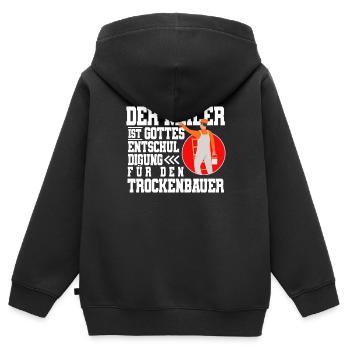Maler - Kinder Premium Organic Zip Hoodie - Schwarz - Hinten - AI Model Kid Male (0cm)