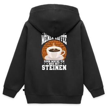 Maurer - Kinder Premium Organic Zip Hoodie - Schwarz - Hinten - AI Model Kid Male (0cm)