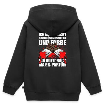 Maler - Kinder Premium Organic Zip Hoodie - Schwarz - Hinten - AI Model Kid Male (0cm)
