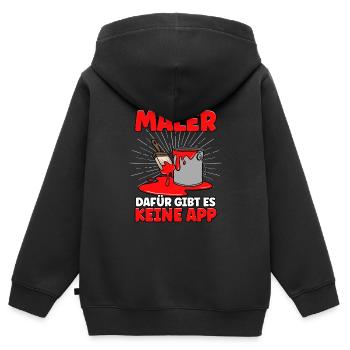 Maler - Kinder Premium Organic Zip Hoodie - Schwarz - Hinten - AI Model Kid Male (0cm)