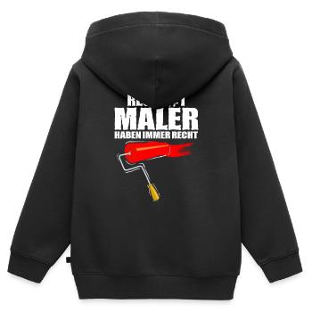 Maler - Kinder Premium Organic Zip Hoodie - Schwarz - Hinten - AI Model Kid Male (0cm)