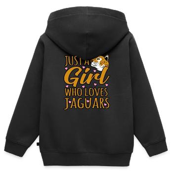 Jaguar - Kinder Premium Organic Zip Hoodie - Schwarz - Hinten - AI Model Kid Male (0cm)