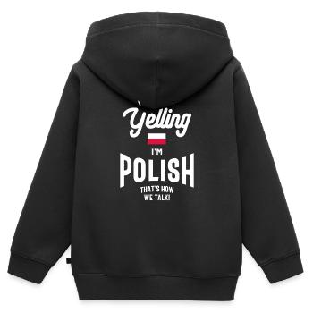 Ich schreie nicht, ich bin polnischer lustiger polnischer Stolz - Kinder Premium Organic Zip Hoodie - Schwarz - Hinten - AI Model Kid Male (0cm)
