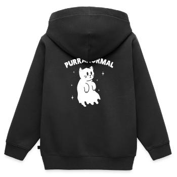 Purranormal Shirt Cat Hangover Ghost Halloween - Kids Premium Organic Zip-up Hoodie - black - Back - AI Model Kid Male (0cm)