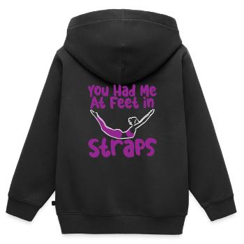 You Had Me At Feet In Straps 2 - Kinder Premium Organic Zip Hoodie - Schwarz - Hinten - AI Model Kid Male (0cm)