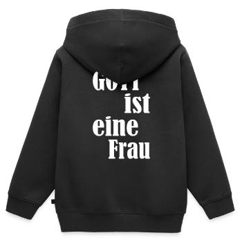 Weltfrauentag Gott Ist Eine Frau - Kinder Premium Organic Zip Hoodie - Schwarz - Hinten - AI Model Kid Male (0cm)