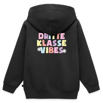 3. Klasse Vibes Schulkind 3. Klasse - Kinder Premium Organic Zip Hoodie - Schwarz - Hinten - AI Model Kid Male (0cm)