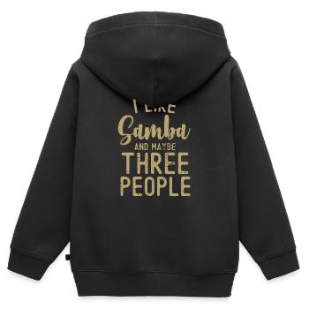 Samba - Kinder Premium Organic Zip Hoodie - Schwarz - Hinten - AI Model Kid Male (0cm)