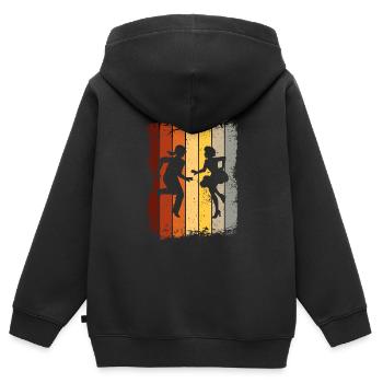 Samba - Kinder Premium Organic Zip Hoodie - Schwarz - Hinten - AI Model Kid Male (0cm)