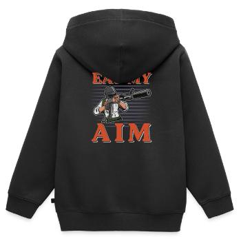 Zocker Gamer Winner Chicken Dinner Battle - Sweat Premium à capuche zippé enfant bio - noir - Dos - AI Model Kid Male (0cm)