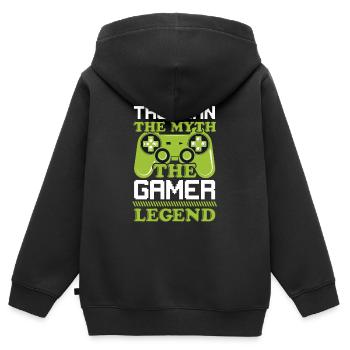 Man Myth Gamer - Kinder Premium Organic Zip Hoodie - Schwarz - Hinten - AI Model Kid Male (0cm)