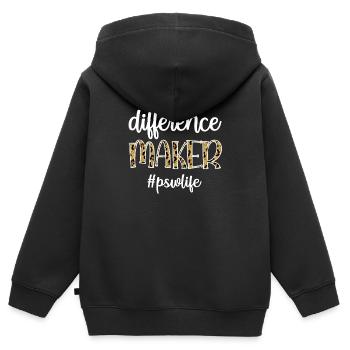 Sozialbetreuer Persönlicher Betreuer Hilfsperson - Kinder Premium Organic Zip Hoodie - Schwarz - Hinten - AI Model Kid Male (0cm)