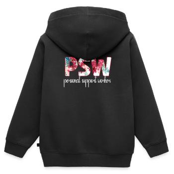 Sozialbetreuer Persönlicher Betreuer Hilfsperson - Kinder Premium Organic Zip Hoodie - Schwarz - Hinten - AI Model Kid Male (0cm)