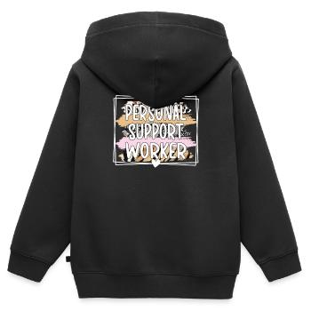 Sozialbetreuerin Persönlicher Betreuer Hilfsperson - Kinder Premium Organic Zip Hoodie - Schwarz - Hinten - AI Model Kid Male (0cm)