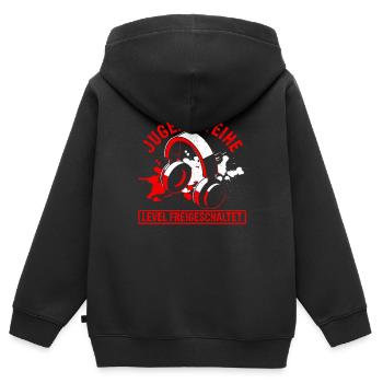 Jugendweihe Gaming Junge - Firmung Konfirmation Ju - Kinder Premium Organic Zip Hoodie - Schwarz - Hinten - AI Model Kid Male (0cm)