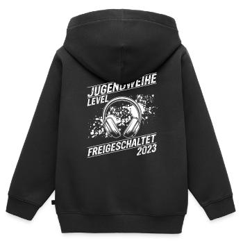 Jugendweihe 2023 Gaming Junge - Firmung Konfirmati - Kinder Premium Organic Zip Hoodie - Schwarz - Hinten - AI Model Kid Male (0cm)