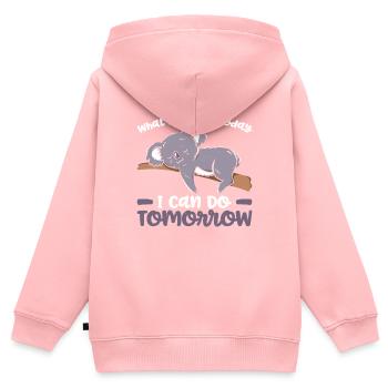 Koala-Modus auf Lebensstil Geist Tier Zookeepers - Kinder Premium Organic Zip Hoodie - Rosa - Hinten - AI Model Kid Female (0cm)