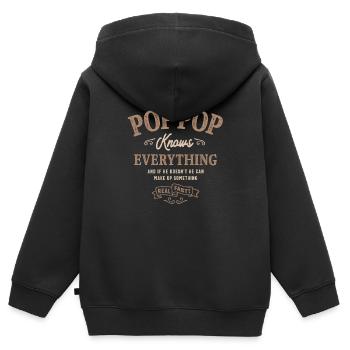 Pop-Pop weiß alles - Kinder Premium Organic Zip Hoodie - Schwarz - Hinten - AI Model Kid Male (0cm)