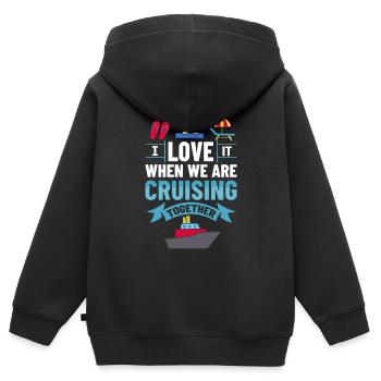 Croisière Croisière Croisière Croisière - Sweat Premium à capuche zippé enfant bio - noir - Dos - AI Model Kid Male (0cm)