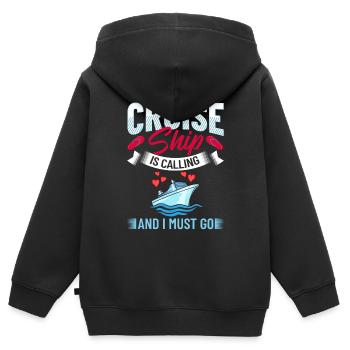 Croisière Croisière Croisière Croisière - Sweat Premium à capuche zippé enfant bio - noir - Dos - AI Model Kid Male (0cm)
