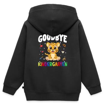 Goodbye Kindergarten Leopard Einschulung Schule - Kinder Premium Organic Zip Hoodie - Schwarz - Hinten - AI Model Kid Male (0cm)