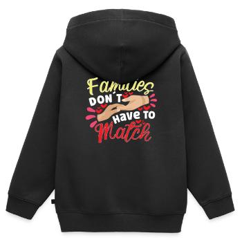 Lustige Adoptions-adoptions-tagesgeschenke - Kinder Premium Organic Zip Hoodie - Schwarz - Hinten - AI Model Kid Male (0cm)