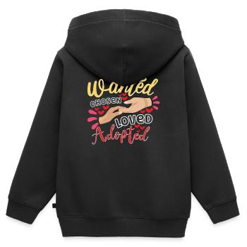 Lustige Adoptions-adoptions-tagesgeschenke - Kinder Premium Organic Zip Hoodie - Schwarz - Hinten - AI Model Kid Male (0cm)