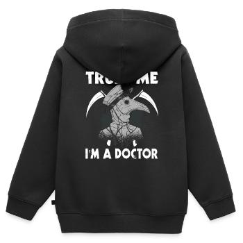Croyez-moi, je suis un médecin de la peste - Sweat Premium à capuche zippé enfant bio - noir - Dos - AI Model Kid Male (0cm)