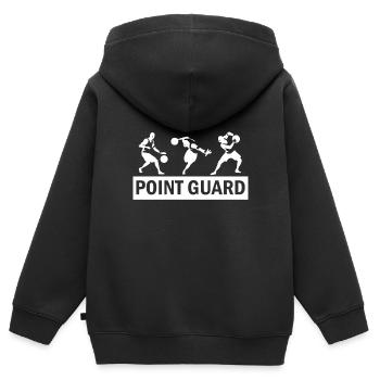 Basket-ball Sports Basketteur Joueur de point Guard - Sweat Premium à capuche zippé enfant bio - noir - Dos - AI Model Kid Male (0cm)
