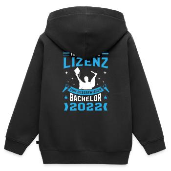 Ich Habe Die Lizenz Zum Besserwissen Abschluss Bac - Kinder Premium Organic Zip Hoodie - Schwarz - Hinten - AI Model Kid Male (0cm)