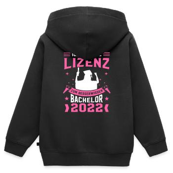 Ich Habe Die Lizenz Zum Besserwissen Abschluss Bac - Kinder Premium Organic Zip Hoodie - Schwarz - Hinten - AI Model Kid Male (0cm)